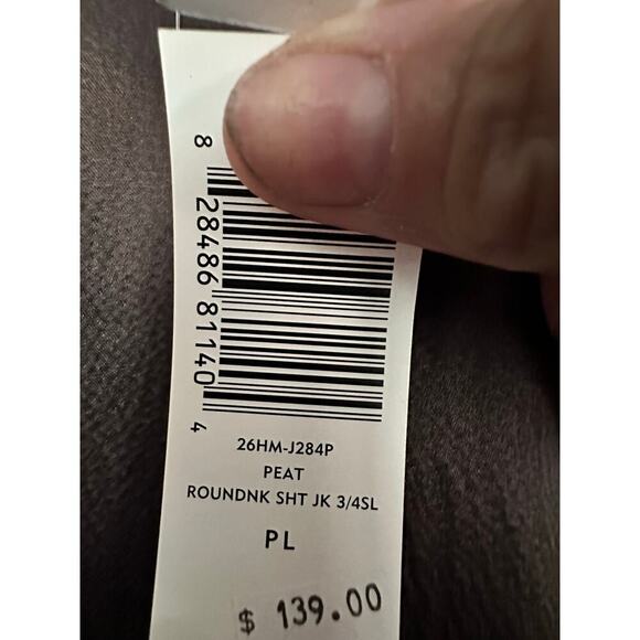 Eileen Fisher Women's Peat Brown Hammered Silk Satin Open Front Jacket Size PL - Picture 6 of 7